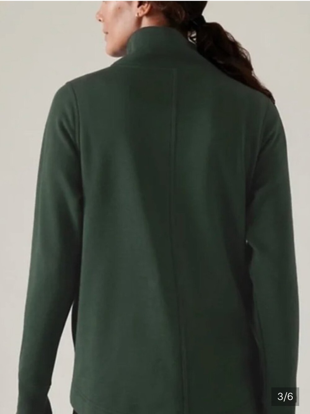 Athleta Cozy Karma Twist Neck Sweatshirt Seaweed Snack Size Small - Picture 9 of 15